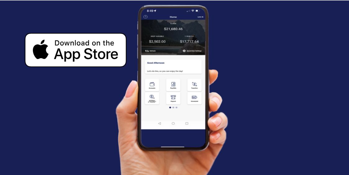 mobile app in a hand